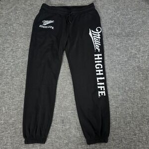 Miller High Life Mens Graphic Sweatpants Black Joggers Large Loungewear